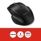 Staples Tech Wireless Ergonomic Curved Optical USB Mouse - Black-Made to fit most hand sizes