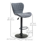 HOMCOM Adjustable Swivel Bar Stools with Back - Grey - 2 Pack-The swivel seat allows free rotation

