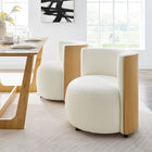 Modway Solis Boucle Accent Chair - Natural/Ivory-Wood Legs