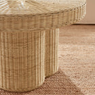 Modway Ainsley 32" Round Natural Rattan Coffee Table - Natural-Non-Marking Foot Caps