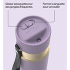 Contigo - Bouteille d’eau isolée en acier inoxydable AutoSeal avec courroie de transport, 473 ml (16 oz)-Confiance étanche : Les loquets coulissants se verrouillent pour une sécurité anti-déversement accrue