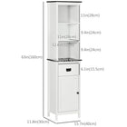 Kleankin Tall Freestanding Bathroom Linen Cabinet with Drawer - White-Anti-tilt design ensures your safety