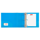 JAM Paper Plastic 4" 3-Ring Binder - Blue-Wide front and back binder panels fully cover standard dividers and sheet protectors. Our 3 metal ring binders have 2 buttons for easy opening and closing, and a convenient pocket on the inside flap.