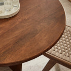 Modway Rivian Round 48" Wood Dining Table - Walnut-Adjustable Non-Marking Foot Caps