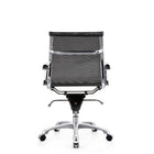 Plata Import - Martha Chaise de bureau à dossier bas en maille avec cadre en métal à hauteur réglable, Noir-Bras fixes