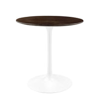 Modway Lippa 28" Round Wood Dining Table - White Cherry Walnut-Modern Dining Table