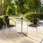 Flash Furniture – Table ronde de 23,5 po en aluminium avec 2 sièges en rotin, intérieur/extérieur (TLH24RD020CHR2)-23,50 larg. x 23,50 prof. x 27,25 haut. (po)/rond