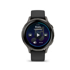 Garmin - Venu 4 – 41 mm, Ardoise avec bracelet en silicone noir-état de santé (nouveau): Vérifiez si vos indicateurs de santé — tels que la fréquence cardiaque au repos, la variabilité de la fréquence cardiaque, la température de la peau et la saturation en oxygène pendant votre sommeil — s'écartent de votre plage habituelle, ce qui pourrait indiquer un stress supplémentaire sur votre corps. Ces changements pourraient être liés aux niveaux d'activité physique, à l'environnement, au stress, à la consommation