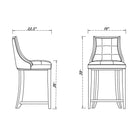 Manhattan Comfort Fifth Avenue 19" Traditional Faux Leather Upholstered Counter Stool - Camel and Dark Walnut - 3 Pack-Upholstered in Faux Leather with Foam Padding