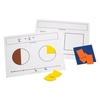 Didax - Tapis de fractions inscriptibles/effaçables - paquet de 10-Ressource effaçable à sec pour enseigner visuellement les fractions