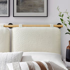 Modway Anela Wall-Mounted Chenille Upholstered King Size Headboard - Cream Natural-Rubberwood Bar