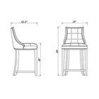 Manhattan Comfort - Tabouret de comptoir Fifth Avenue 19" traditionnel rembourré en similicuir - gris galet - lot de 2-Revêtement en similicuir avec rembourrage en mousse