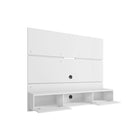 Manhattan Comfort Vernon 62.99" Mid-Century Modern Floating Entertainment Center - White-Lateral Plank Panel Design with 2 Concealed Shelving Spaces, and 1 Open Shelf for Media and Décor