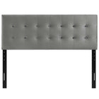 Modway Emily Biscuit Tufted Performance Velvet Full Headboard - Grey-Height Adjustable from 45" - 52.5"