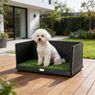 PawHut Dog Grass Pad with High Walls and Tray, Indoor Potty Tray-A slide-out tray allows for easy cleaning without moving the entire dog litter box
