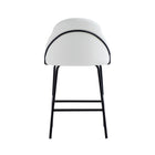Manhattan Comfort - Gracie tabouret de comptoir moderne de 22" en similicuir rembourré - blanc et noir - lot de 3-Assemblage minimal requis. Quincaillerie incluse