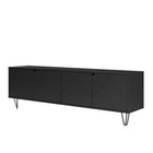 Nexera Slim 72" TV Stand With 4-Doors - Black-Top quality MDF and melamine  which is scratch, stain and water-resistant for your every day purpose. 