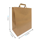 Reliabag Paper Bags - Flat Handles - 12" W x 7" D x 14" H - Kraft - 300 Pack-Re-enforced Flat Handles
