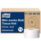 Tork - Advanced Soft Mini Jumbo Mouchoir en papier 2 plis - Paquet de 12-Tork Soft Mini Jumbo Rouleau de papier toilette blanc T2