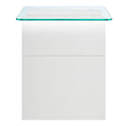 Modway - Ondine Plateau en verre Table d’appoint - Blanc-Nivellement des pieds non marquants