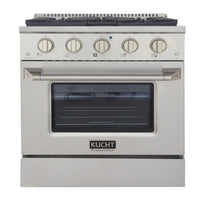 Kucht 30" KNG Series Pro Style Propane Gas Range - Stainless Steel-Cook and bake like a pro with the extra-large convection oven that offers 4.2 cu. ft. of capacity, a 5-rack configuration, and an extra-large viewing window