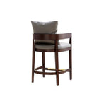Manhattan Comfort - Tabouret de comptoir ritz 22" style milieu du siècle moderne, revêtement en similicuir gris et noyer foncé-Hauteur du siège : 26,5 po