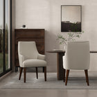 Manhattan Comfort - Lot de 2 fauteuils de salle à manger modernes Beever 24 po en chenille taupe-Revêtu de chenille luxueuse avec rembourrage en mousse