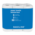 Baseline 2-Ply Paper Towel - 90 Sheets Per Roll - White - 8 Packs of 6 Rolls - 48 Rolls-No added dyes, inks or fragrances