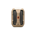 ECOXGEAR Defender: Outdoor Portable Bluetooth Speaker - Mojave Sand-2-Way Speaker System:6"x9" full-range polypropylene carbon main driver with a 1.7" titanium tweeter, for balanced, quality acoustics you won't find on ordinary portable speakers. 