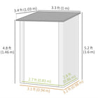 Outsunny Lean-to Garden Storage Shed with Lockable Door - 3.3' x 3.4' - Brown-Corrugated steel frame, galvanized for extra strength 