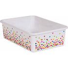 Teacher Created Resources - Confetti Grand bac de stockage en plastique, paquet de 3-Gardez des livres, des blocs-notes, des jouets, des jeux et des fournitures dans ces organisateurs décoratifs qui présentent un design en plastique robuste.