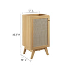 Modway Soma 18" Bathroom Vanity Cabinet - Oak-Adjustable Shelf