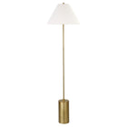 Hudson&Canal Somerset 64" Tall Floor Lamp with Empire Fabric Shade - Brass/White-Modern and contemporary design for your living room, office space, bedroom, or reading nook