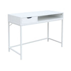Simply Writing Desk - White-One single drawer integrated on the left side (box drawer) and one deep nook for easy accessibility