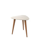 Manhattan Comfort Utopia 19.68" Triangle End Table, White (89851)-Triangle End and Accent Table for Living Room, Bedroom and Dining Room use.