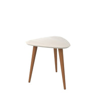 Manhattan Comfort Utopia 19.68" Triangle End Table, White (89851)-Triangle End and Accent Table for Living Room, Bedroom and Dining Room use.