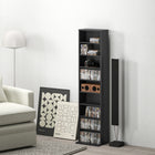 HOMCOM 9-Tier Media Storage Cabinet - 55.1" H - Black-Remove and adjust shelves to accommodate up to 120 DVDs