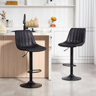 HOMCOM - Tabourets de bar pivotants réglables en cuir synthétique avec dossier - noir - paquet de 2-Convient pour une utilisation dans la cuisine et les petits espaces 
