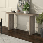 Hudson&Canal Soren 55"W Console Table - Antiqued Grey Oak-Finished in wood-look antiqued gray oak