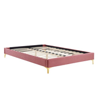 Modway - Sutton Performance Velvet Cadre de lit queen-lit, Rose poussiéreuse-Cadre de lit queen-lit