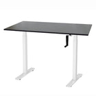 Ezywork Manual Height Adjustable Standing Desk - 48" x 24" - White Frame / Black Table Top-Hand Crank Height Adjustable Desk Frame