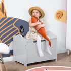 Qaba - Boîte de rangement pour jouets en bois pour enfants avec charnière magnétique - gris-Grand espace de rangement intérieur pour accueillir les jouets, livres, vêtements, etc. de vos enfants<br>
