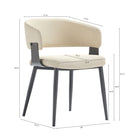 Manhattan Comfort - Lot de 2 chaises de salle à manger modernes Luce 22 po en similicuir texturé - Sable-Le cadre en métal gris ajoute de la solidité et une finition élégante et moderne