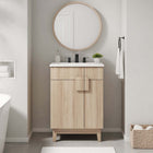 Modway Miles 24" Bathroom Vanity Cabinet - Oak-Plumbing Cut-Out