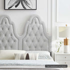 Modway Augustine Tufted Performance Velvet Twin Headboard - Light Grey-Assembly Required