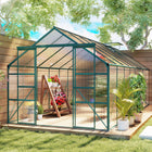 Outsunny - Serre en polycarbonate et aluminium 16 pi x 8 pi avec lucarne de toit réglable- Structure en aluminium conçue pour une utilisation à long terme  
