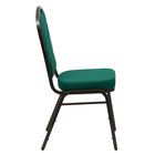 Flash Furniture – Chaise de banquet empilable Hercules à dossier en couronne, tissu vert avec cadre à veine dorée-S'empile jusqu'à 15 chaises de hauteur