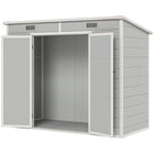 Outsunny 8' x 4' Outdoor Storage Shed - Light Grey-Natural light enters through a transparent window
