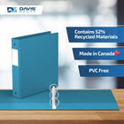 Davis Group Premium Economy Binder - Round Ring - 1.5" - Turquoise Blue - 6 Pack-Ideal for Conferences, Reference, Colleges & Universities