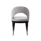 Manhattan Comfort - Lot de 2 fauteuils de salle à manger Carrington 53,1 cm, style moderne glamour, revêtement en velours gris clair-22,4 po L x 21 po l x 33,1 po H